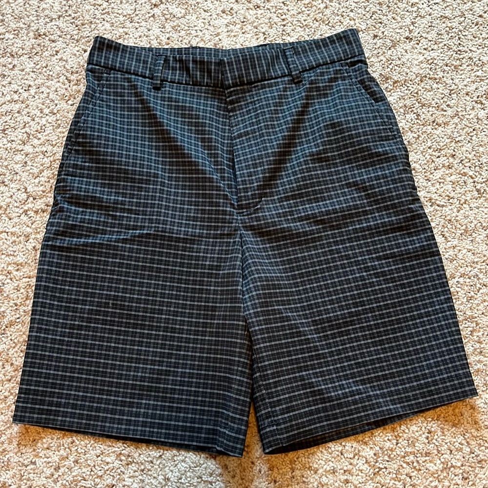 Mens Walter Hagen golf shirts, size 30, black w/ white plaid.